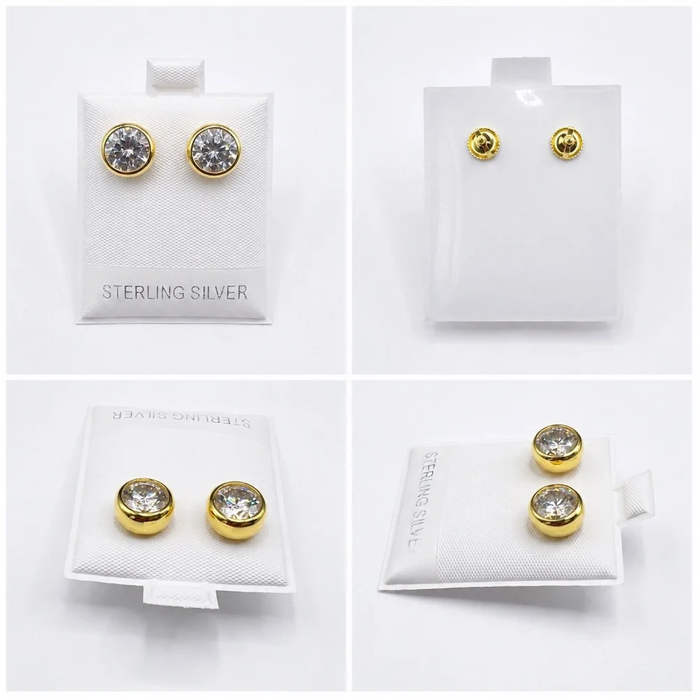Gold Over Sterling Silver 4.00CTW MOISSANITE Stud Screw Back Earrings
